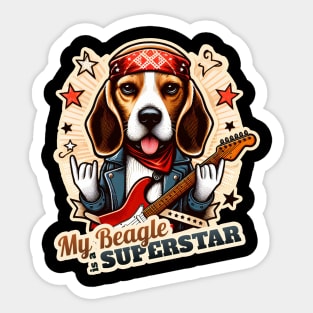 Beagle Rockstar Sticker